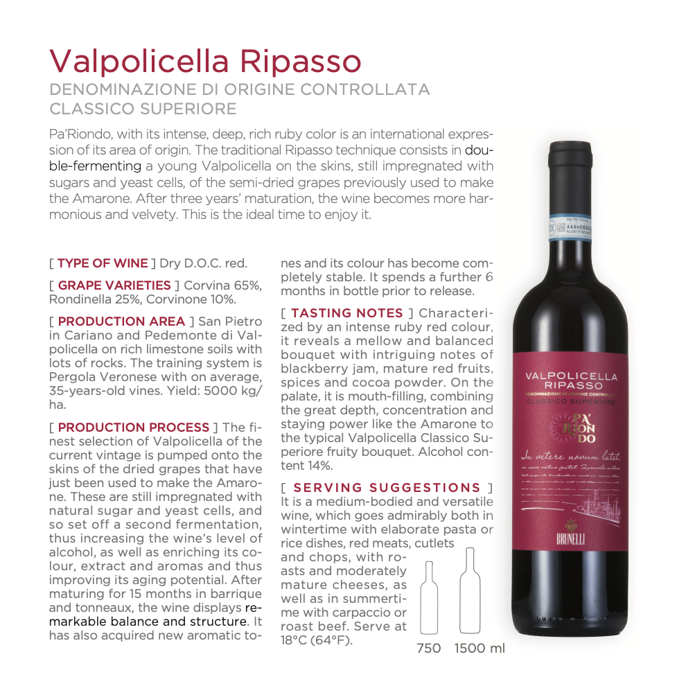 Brunelli - Ripasso Classico Superiore Pa' Riondo DOC 2021
