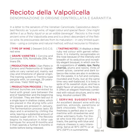 Brunelli Recioto della Valpolicella Classico DOCG 2022
