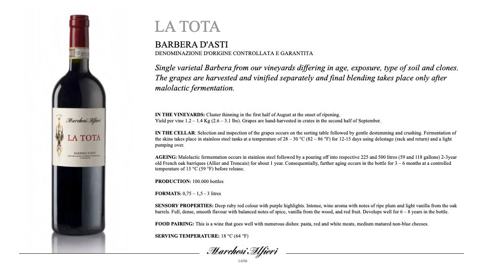 Marchesi Alfieri La Tota Barbera d'Asti 2022