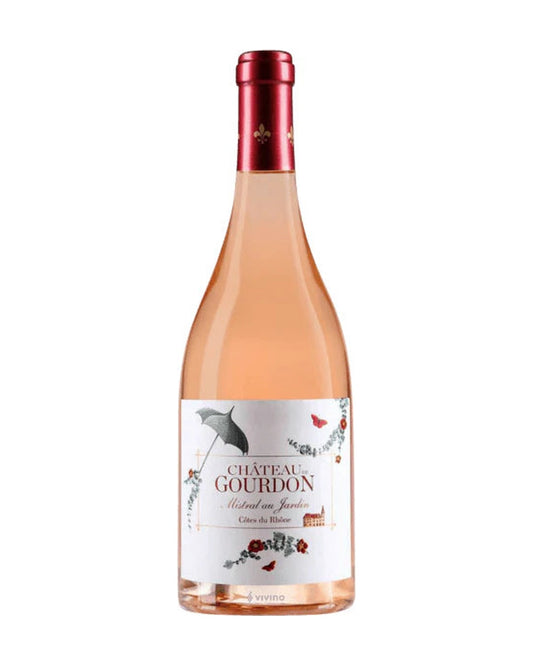 Fles Château de Gourdon Mistral au Jardin Côtes-du-Rhône 2024 — biologische rosé, VINIO