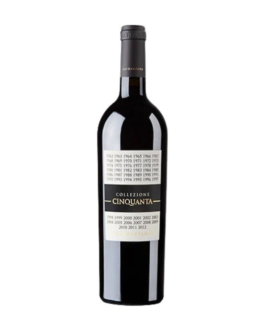 Fles San Marzano Cinquanta Collezione +7 — rode wijn Puglia, VINIO