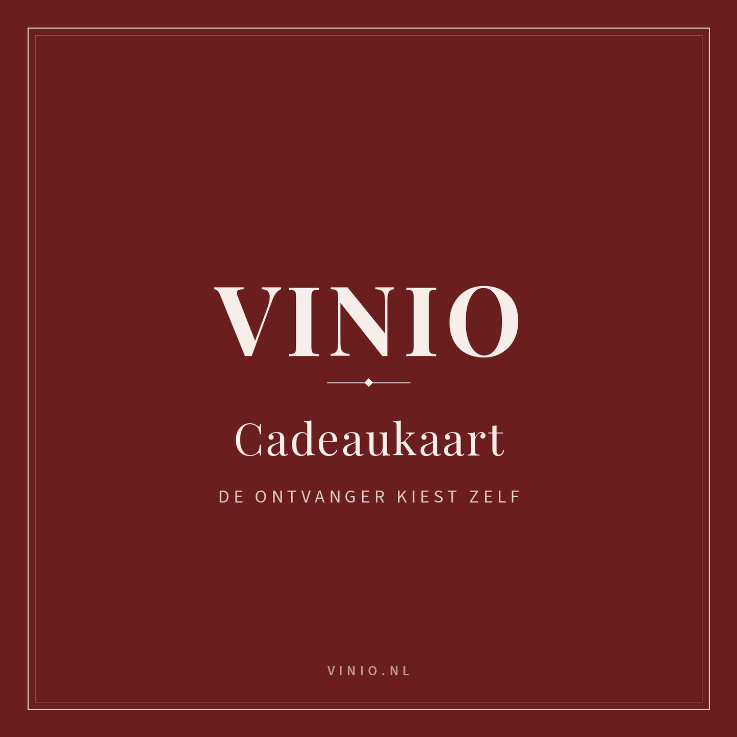Vinio Cadeaukaart — wijn cadeaubon, de ontvanger kiest zelf uit de selectie